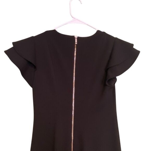 Tommy Hilfiger Scuba Crepe Layer Flutter Sleeve Dress - Picture 8 of 9